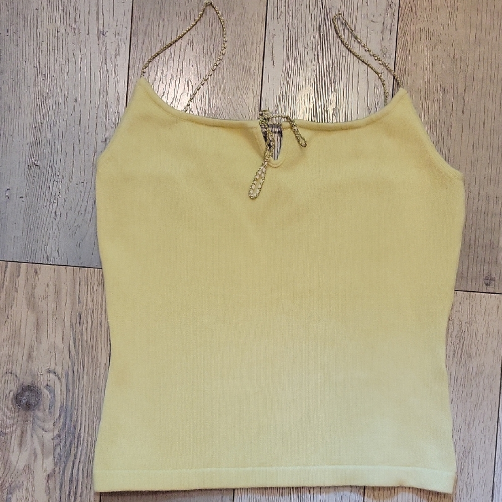 GAP Yellow Sleeveless Tie Front Top